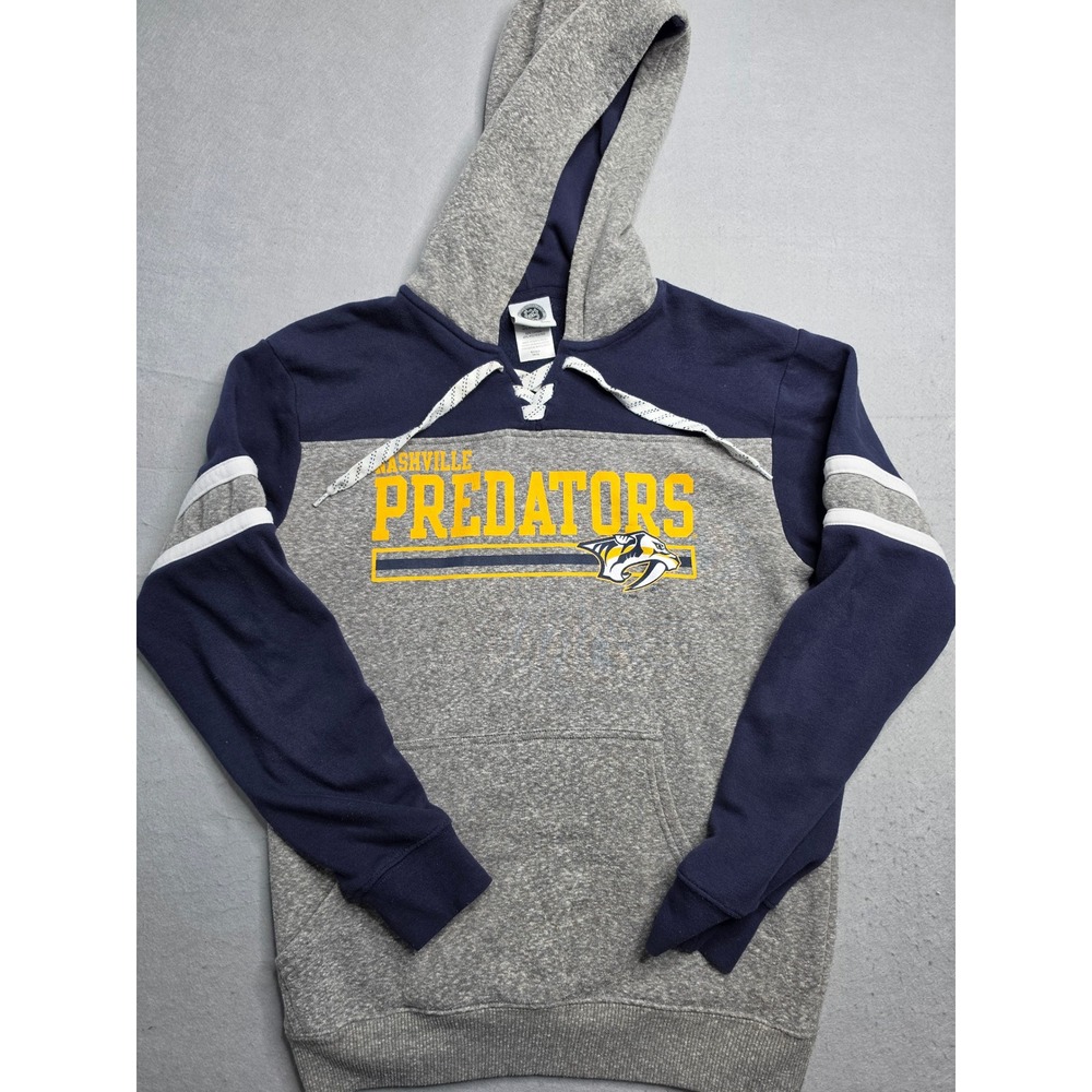 NHL Nashville Predators Ice Hockey Hoodie Men's S Blue Gray Graphic Fleece Lined